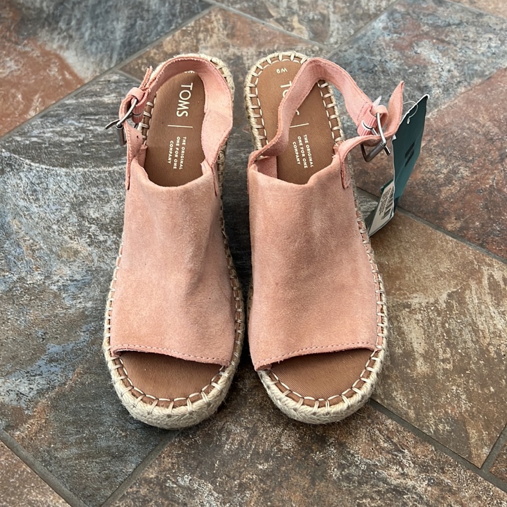 Toms Monica Suede Espadrille Wedge - Picture 2 of 4